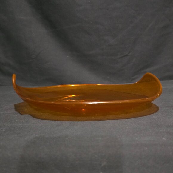Vtg Viking Glass EPIC Oblong Shallow Bowl Persimmon - Picture 2 of 5
